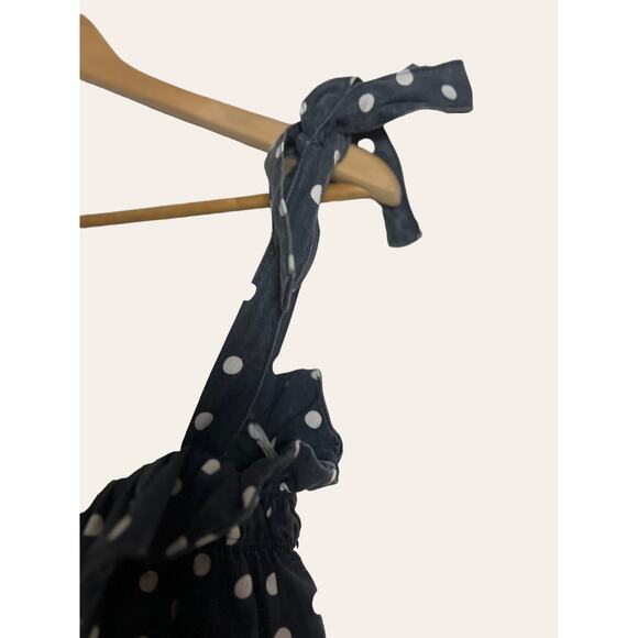 DL1961 Dennet Tie-Strap Polka-Dot Print Ruffled Cropped Tank Top Size Medium - Picture 7 of 11